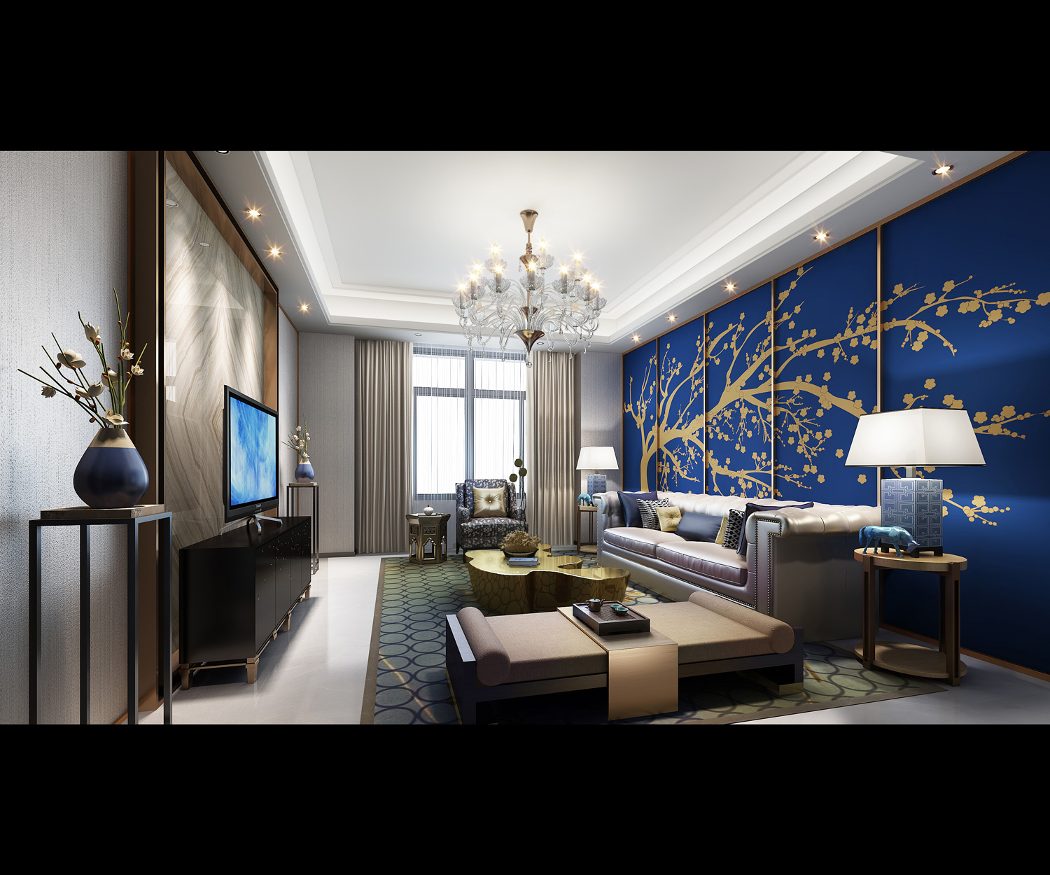 新中式 中式古典 奢华家装别墅样板房-11-36