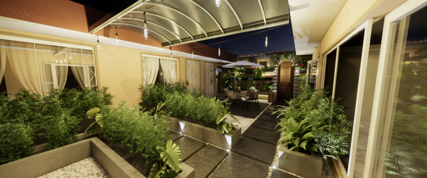 Diseño Patio Central - Marbore Hotel Spa-5