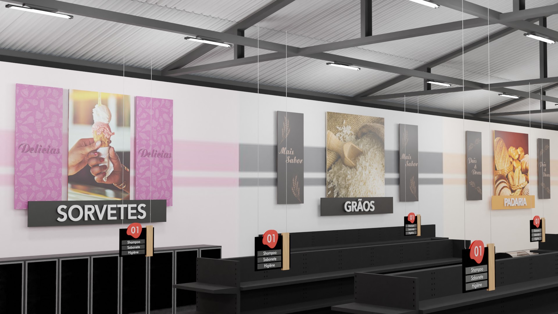 Projeto Interno e Externo 3D para SuperMercado-3