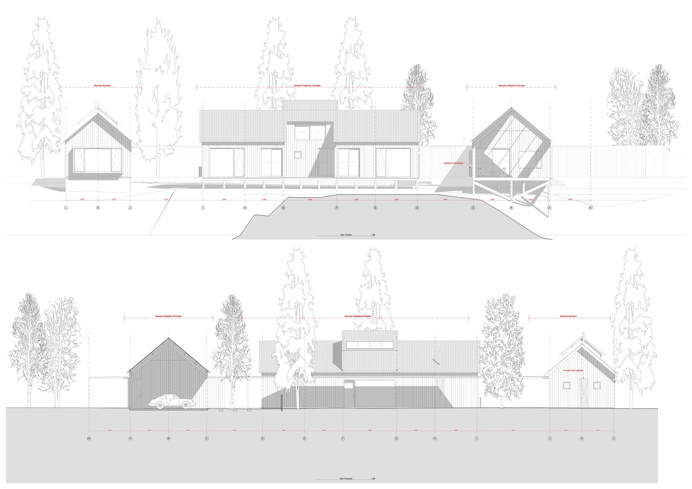 智利红木森林中的周末度假屋-34
