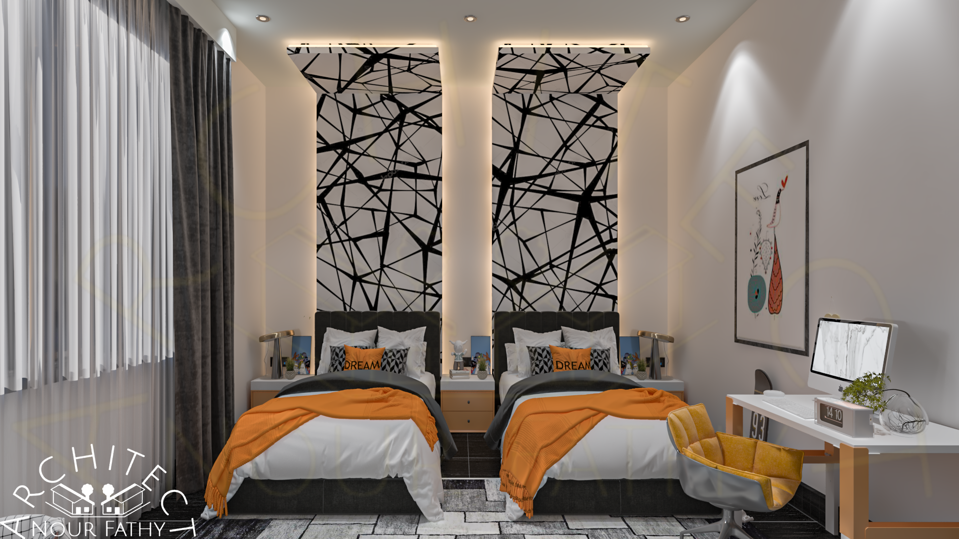 Modern Black Design for a Flat in EGYPT-30