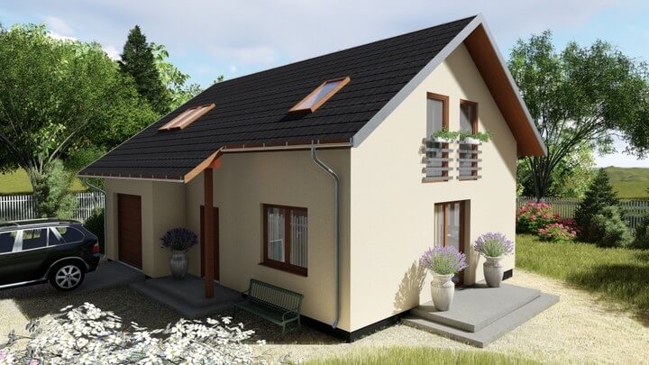 加拿大式带阁楼和车库的小房子设计项目-7