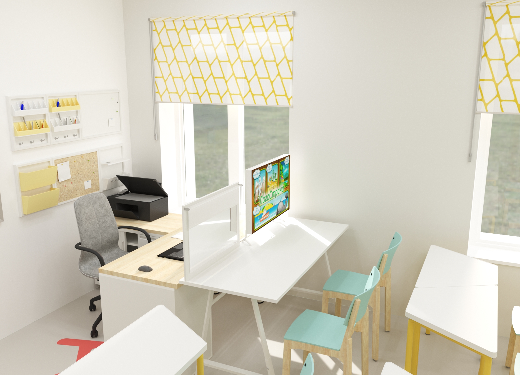 学校 30㎡言语治疗师办公室设计丨@liyastavitskaya-9