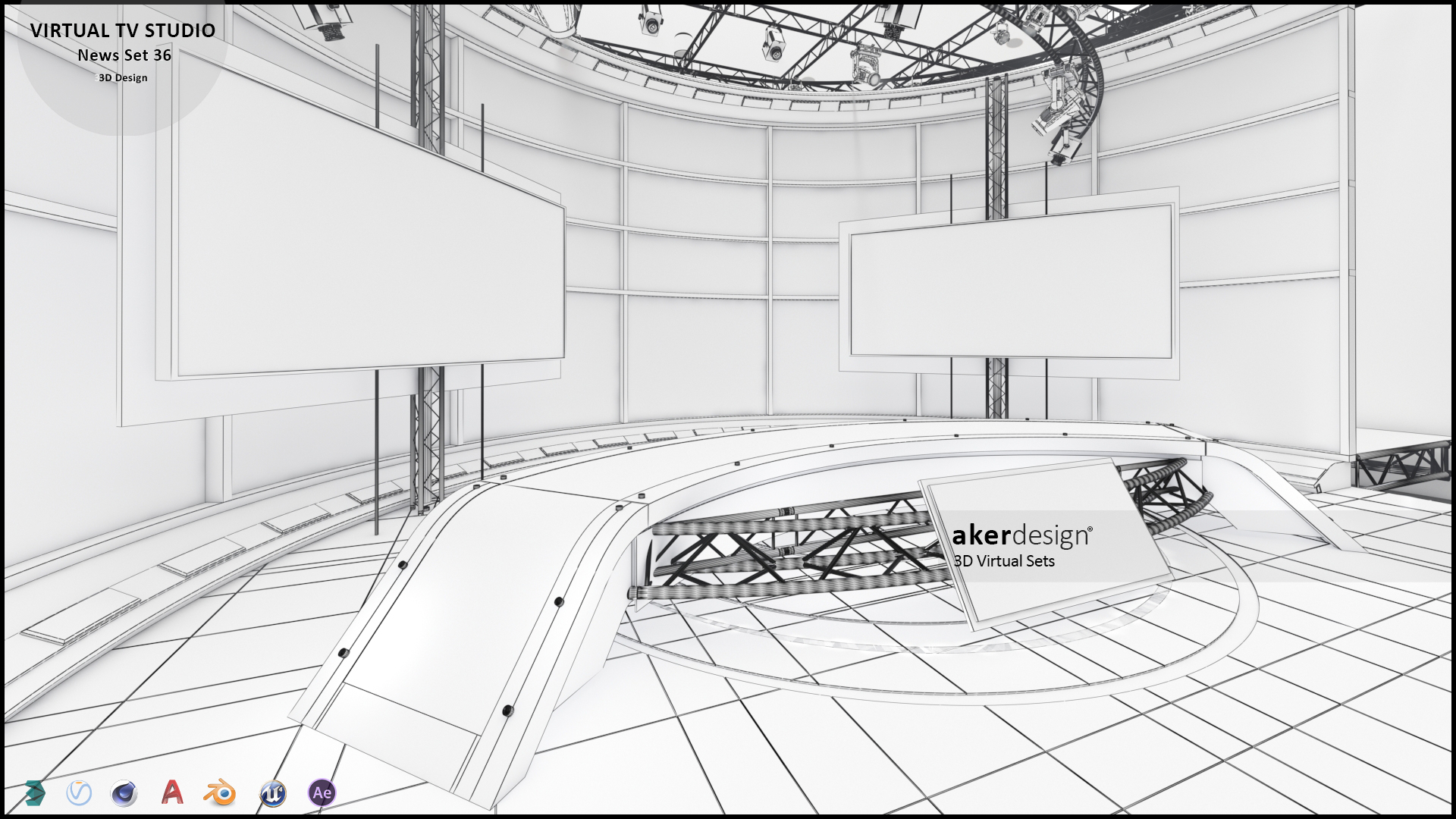 虚拟电视演播室新闻场景 36-11