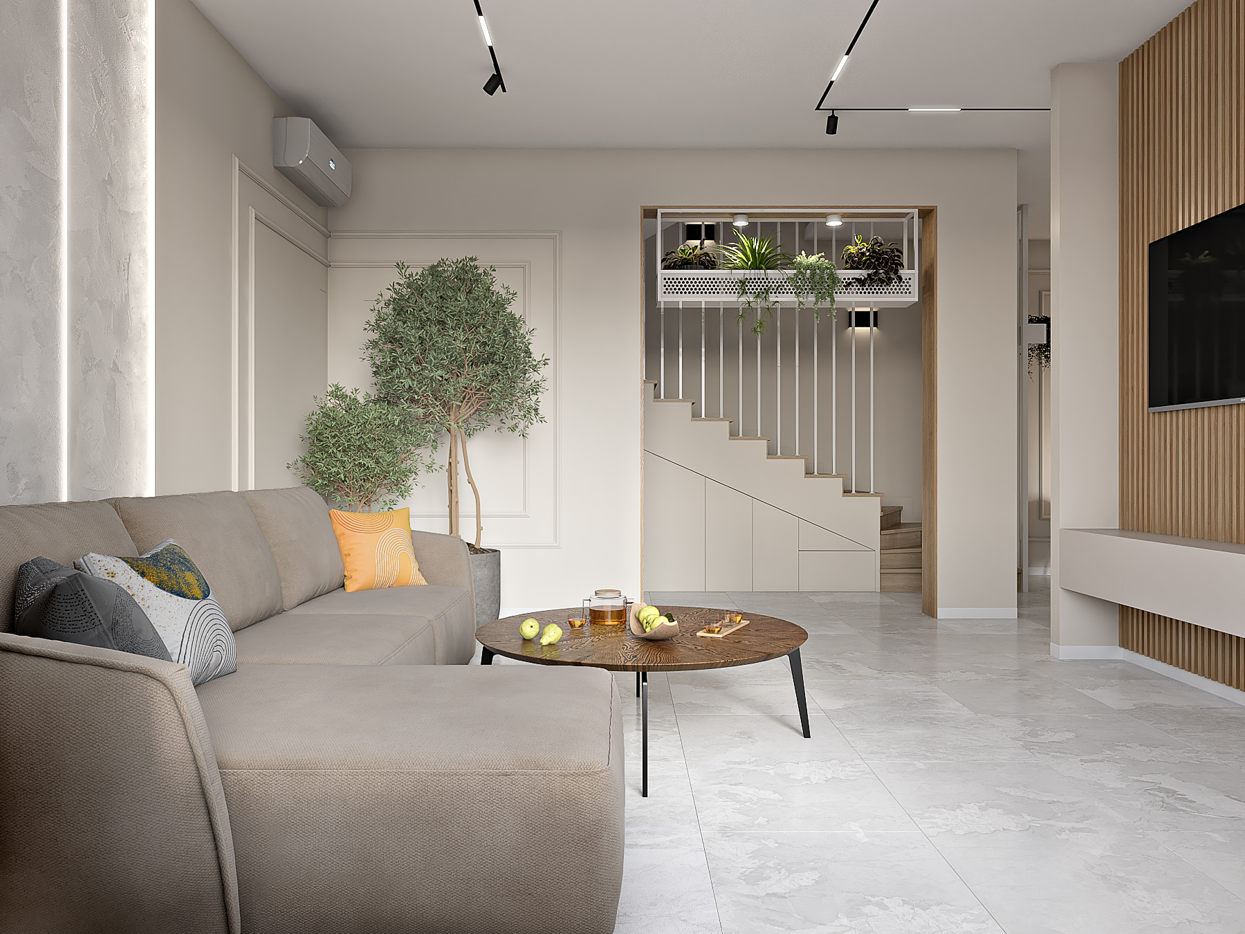 Современный интерьер с элементами эко стиля-3