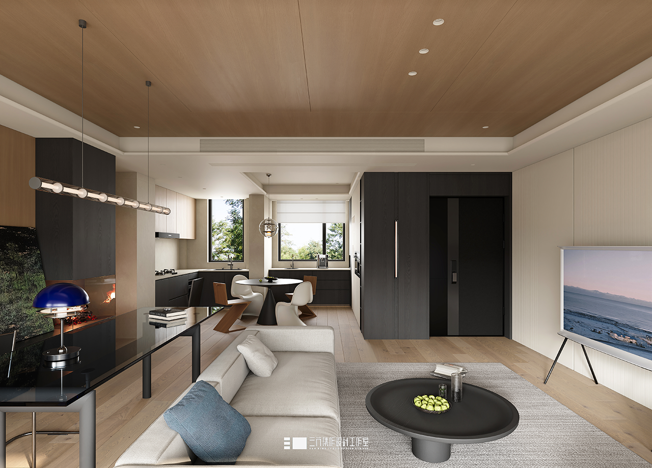 新作  143m² • 黑白木质调,极简明净丨三行集作设计工作室-24