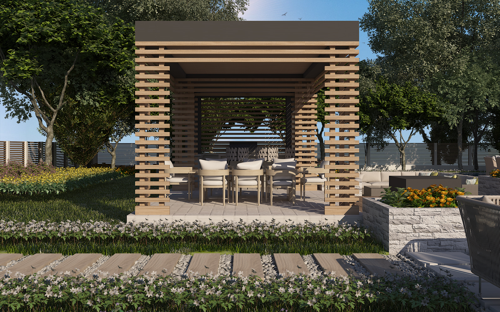 Backyard garden design in Houston city-2