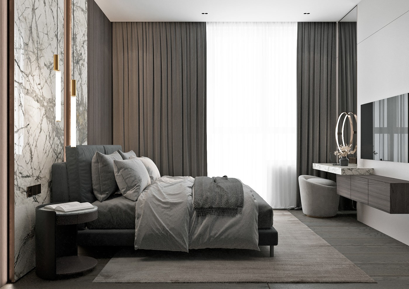 原木与灰色 打造出精致舒适的住宅-10