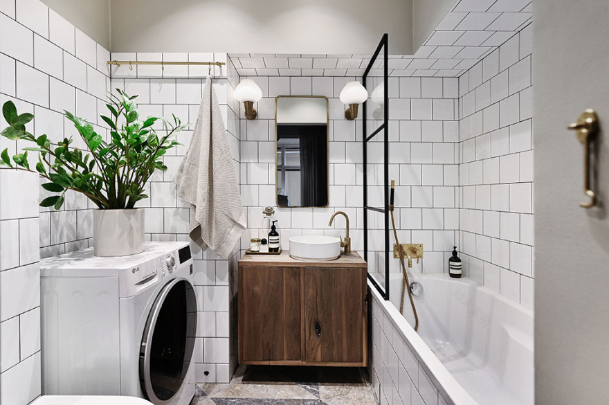 斯德哥尔摩明亮开放厨房公寓设计-16