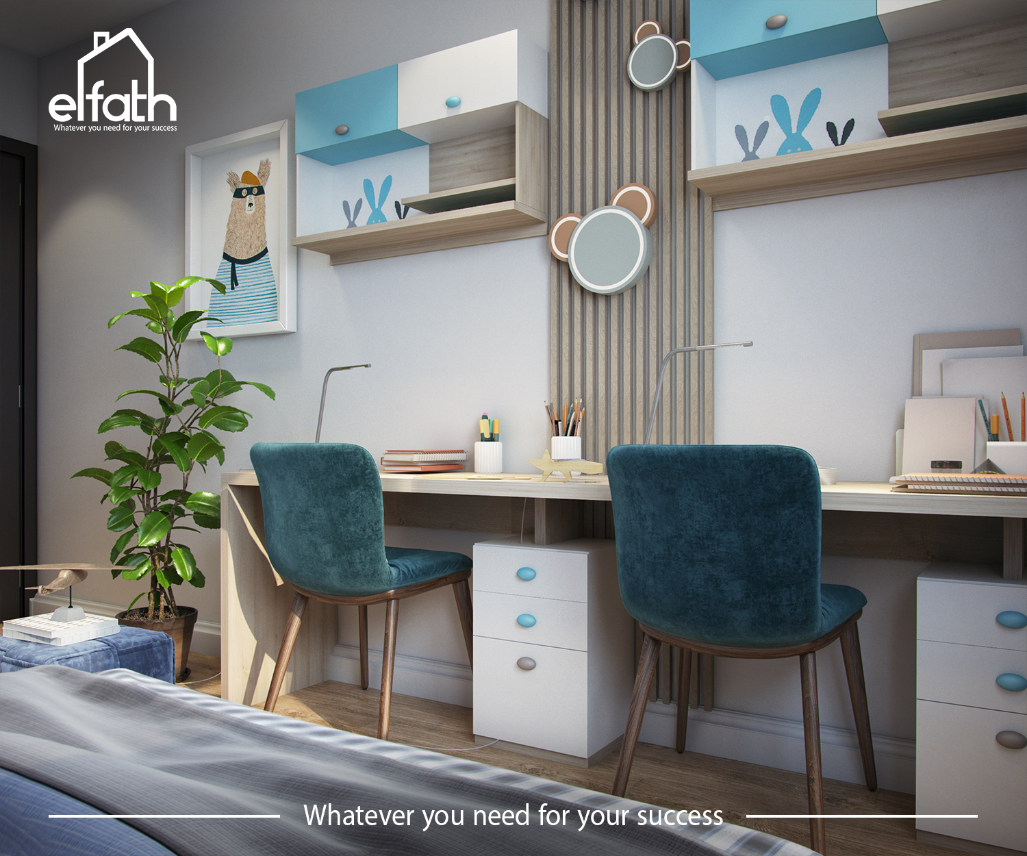 Resident home girls & boys Bedroom interior design-10