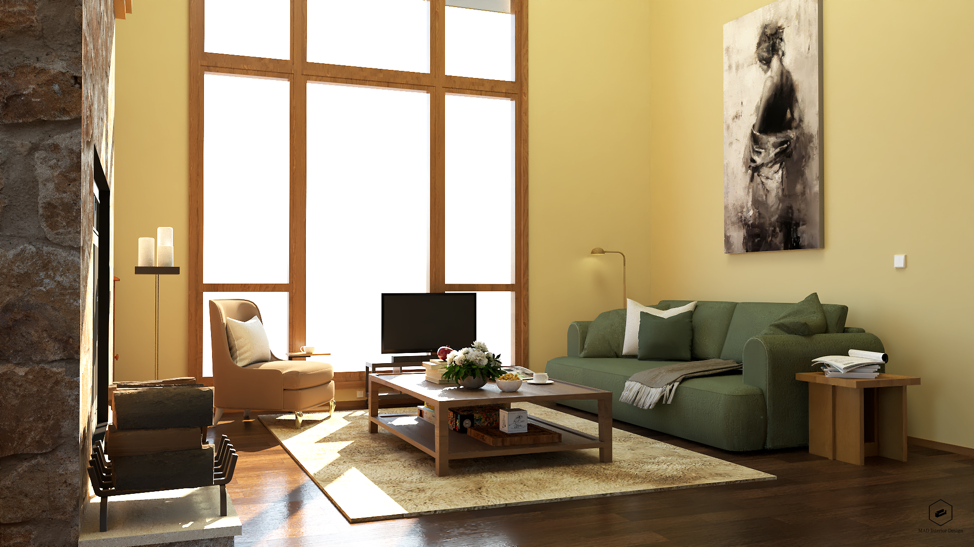 Seattle Cabin House Living Room-4