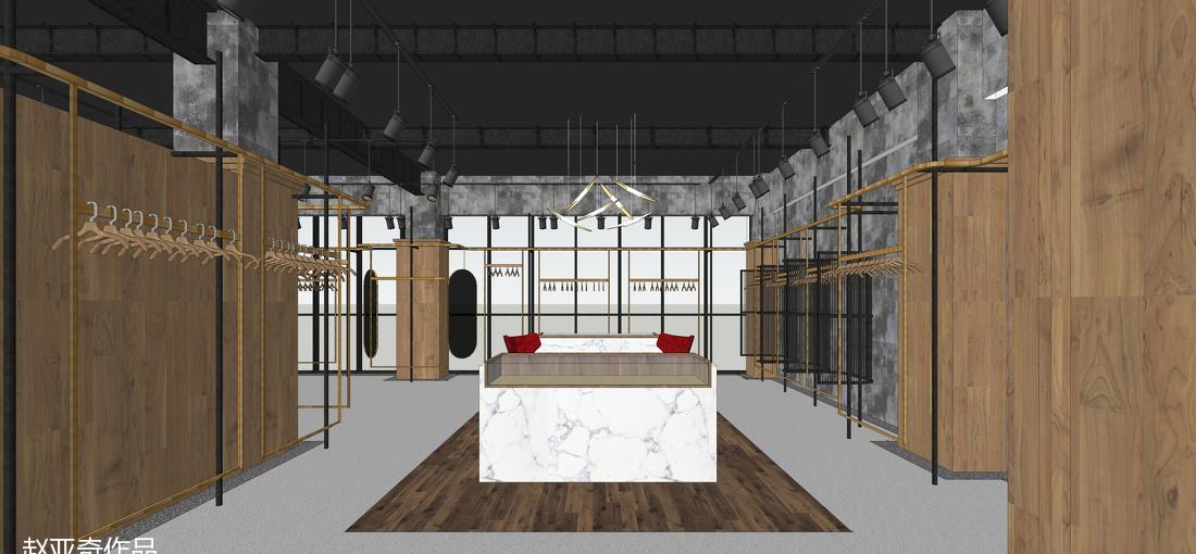 北京某品牌服装展厅 | 复古风水泥木质空间-24