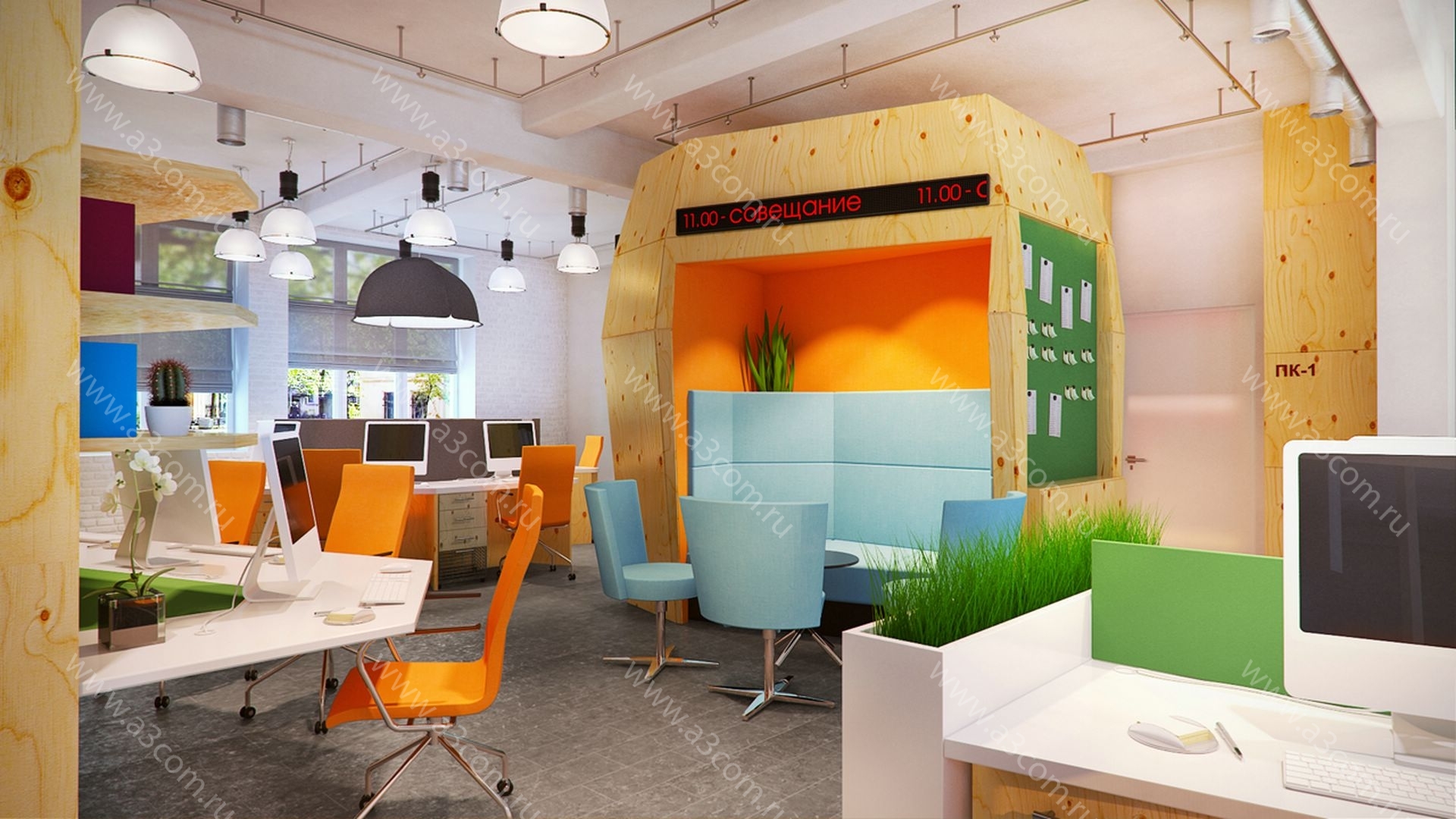 公司Banко位于莫斯科公园广场的办公室设计项目丨俄罗斯莫斯科-2