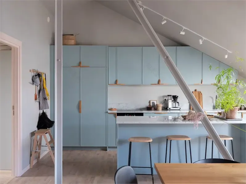 创意蓝色厨房,独特又实用-6