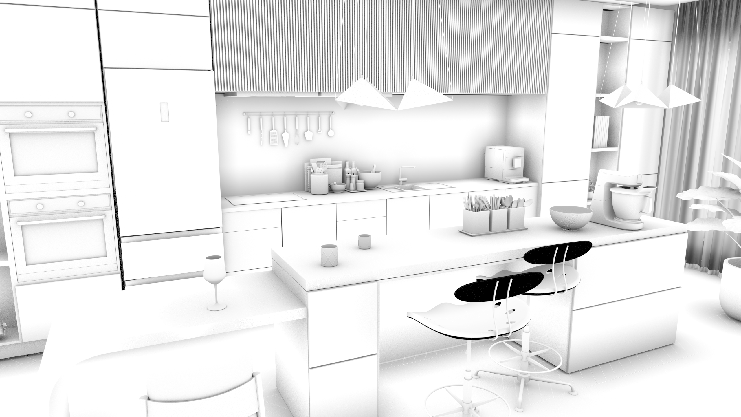 Modern Kitchen & Living Area-5