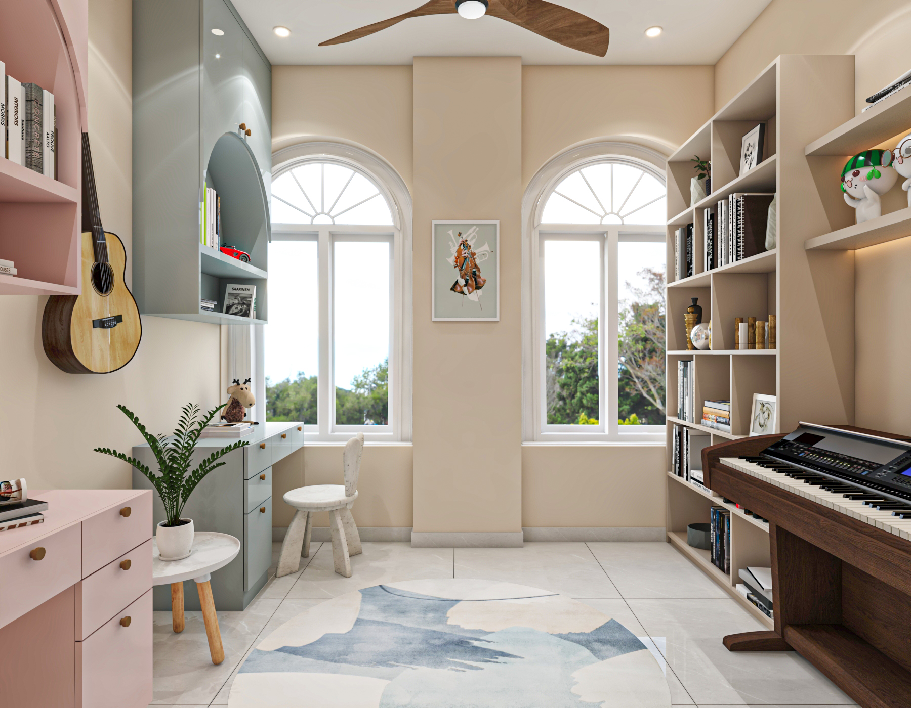 Kids Bedroom & Study Area Design-1