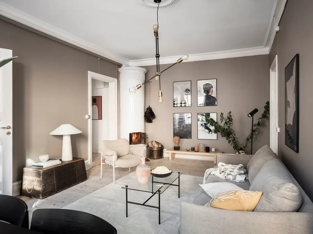 棕色调的瑞典风格公寓设计-5