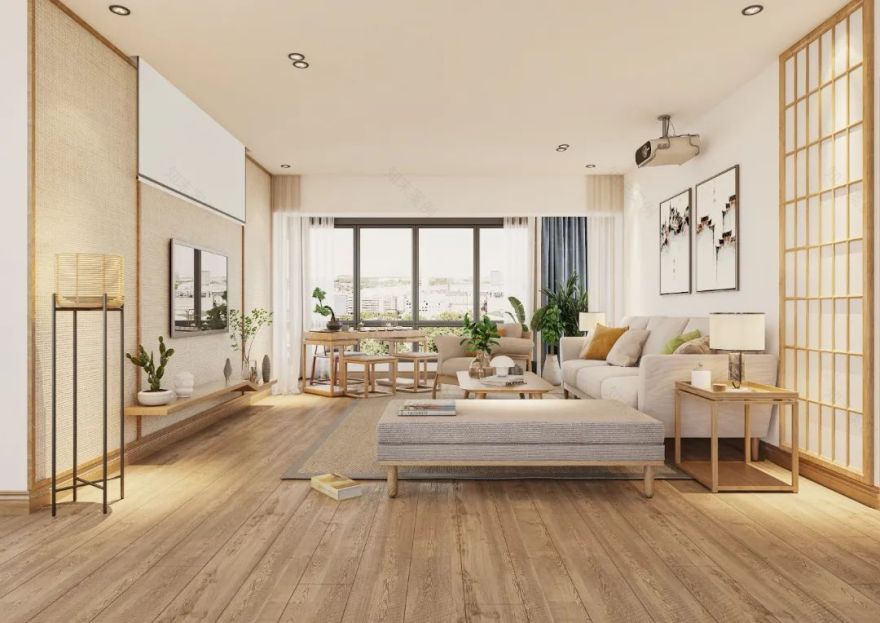 现代原木风四室一厅设计丨业之峰装饰-1