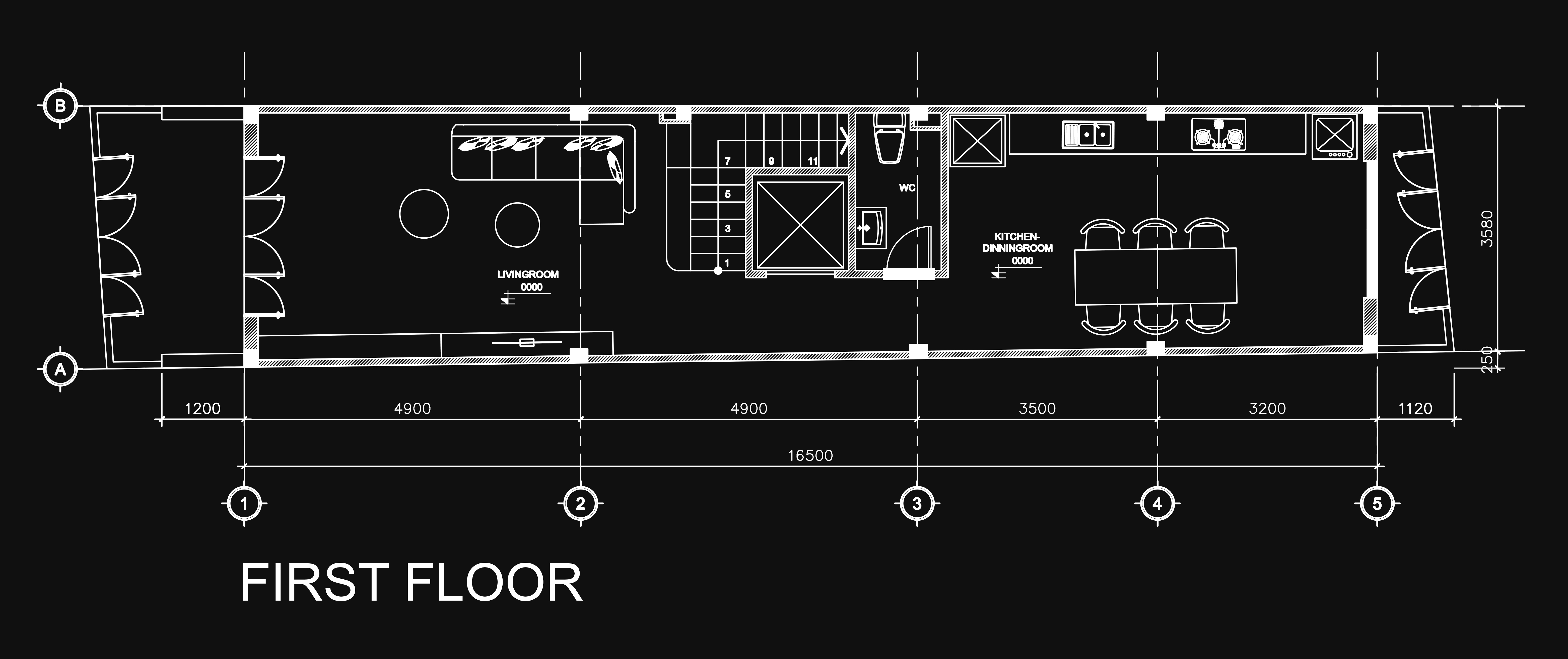 Townhouse- Livingroom and Kitchen interior-10