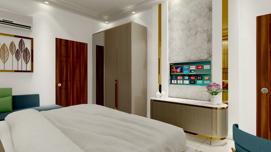 FH 卧室室内与家具设计丨巴基斯坦卡拉奇丨B3 设计工作室-9