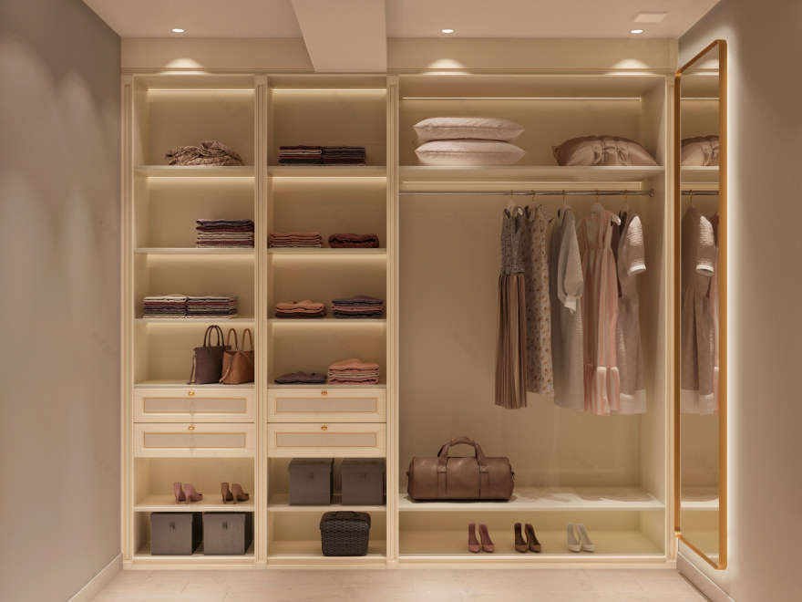 当代简约风格卧室及步入式衣帽间设计丨未明确提及,推测为文本作者所在设计工作室-6