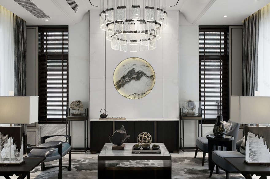 广东佛山信财置业绿岛湖项目合院别墅样板房 INNEST意巢设计-11