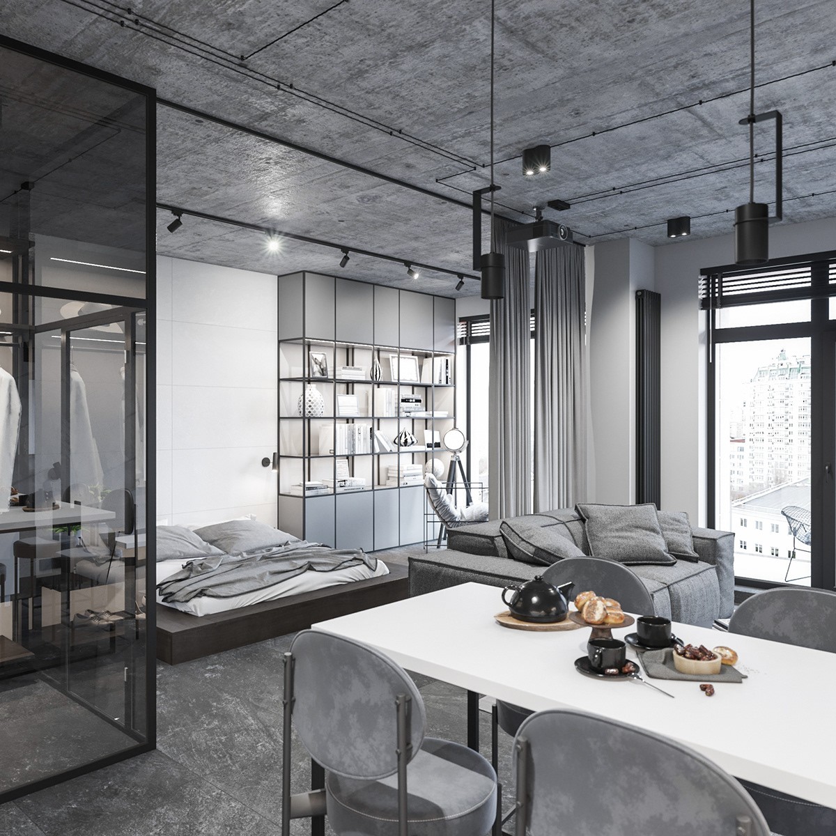 65平米 工业风质感公寓-8