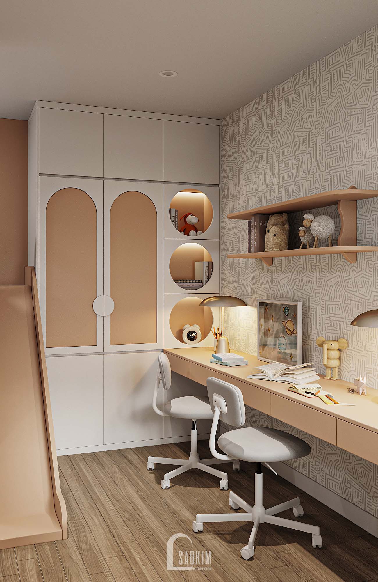 Korea Chic x Parisian style apartment Green Diamond-28