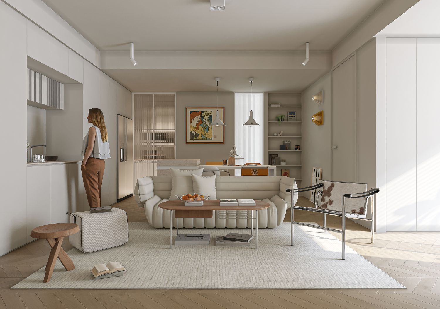 奶油色包豪斯小宅设计-2