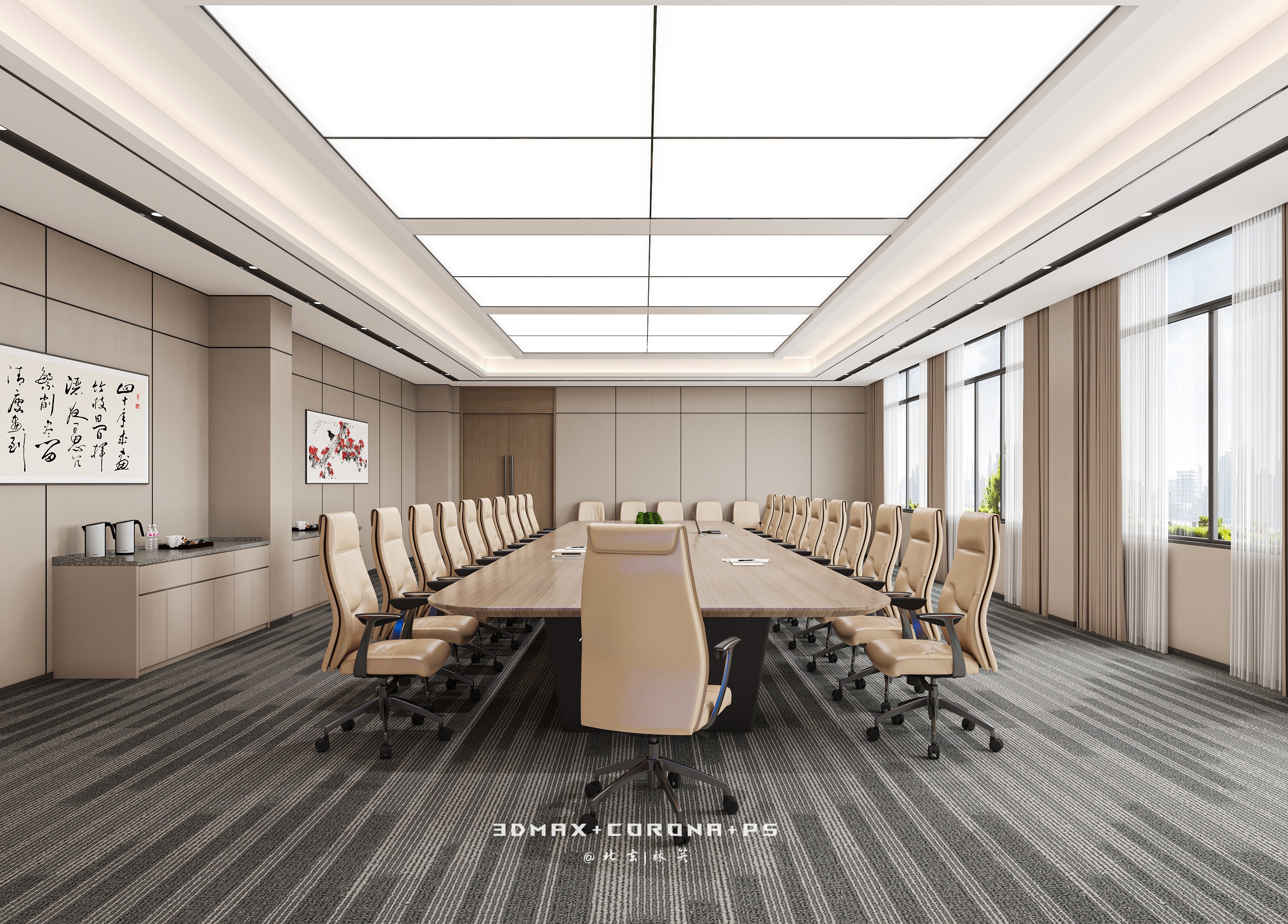 简约干净的办公室装修设计，美观与实用兼备-7