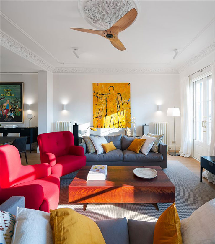 巴塞罗那 19 世纪古建筑中的明亮家园-5