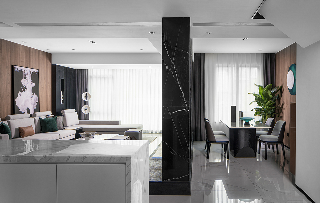 长沙 255㎡极简别墅，黑白灰演绎空间气质-14