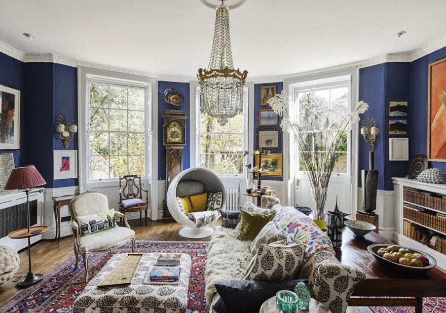 伦敦乔治亚式联排别墅的大胆色彩与装饰-3