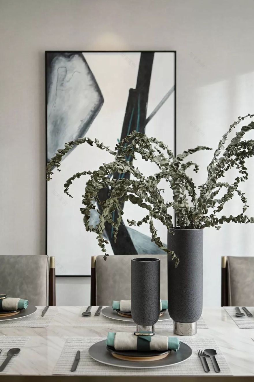 华墨国际设计 | 广州万达城 120㎡样板房,绿色春风拂心弦-26