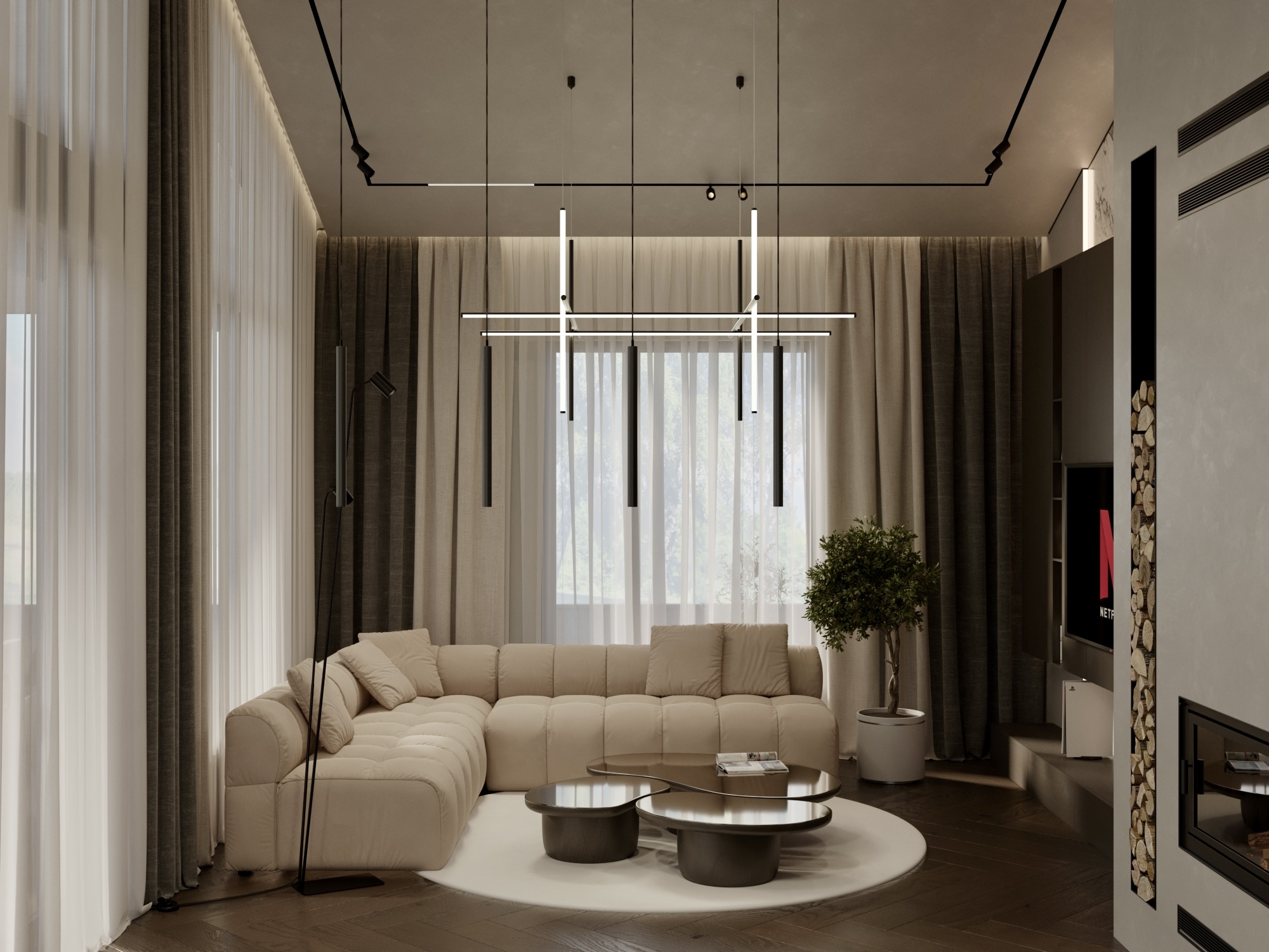 Visualization of the kitchen-living room-5