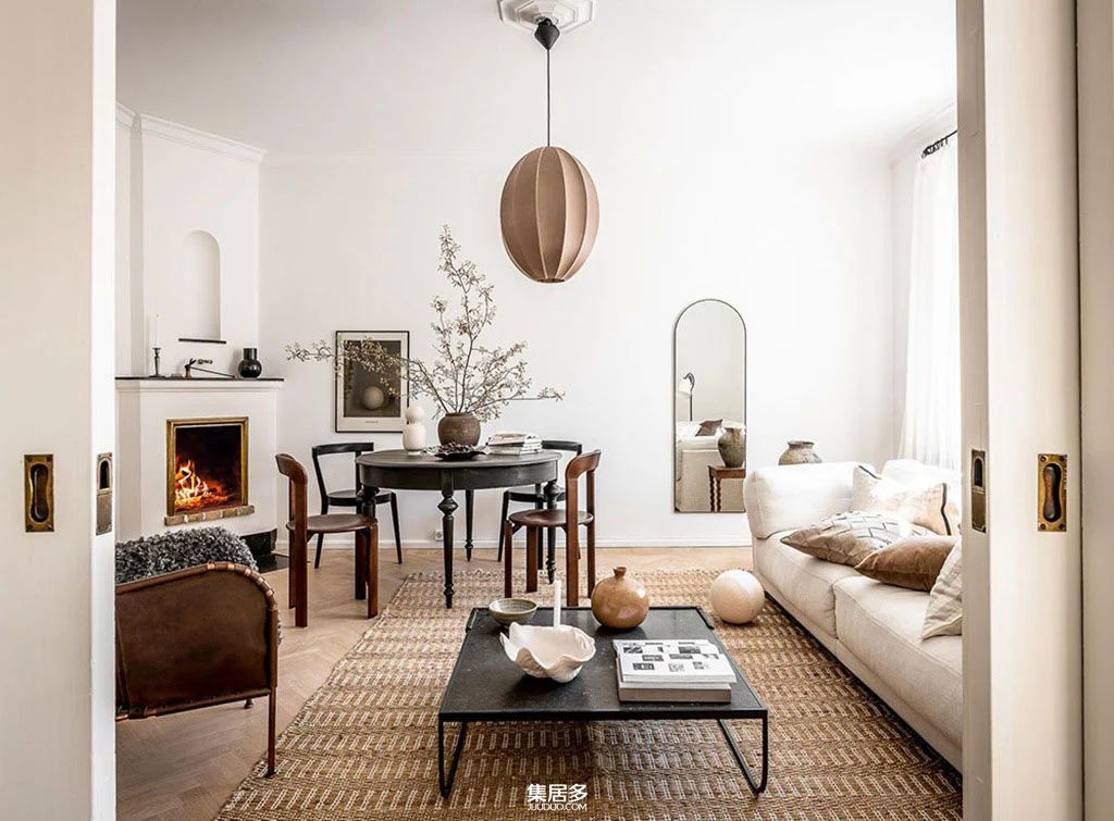 复古温暖明亮的斯堪的纳维亚公寓-6