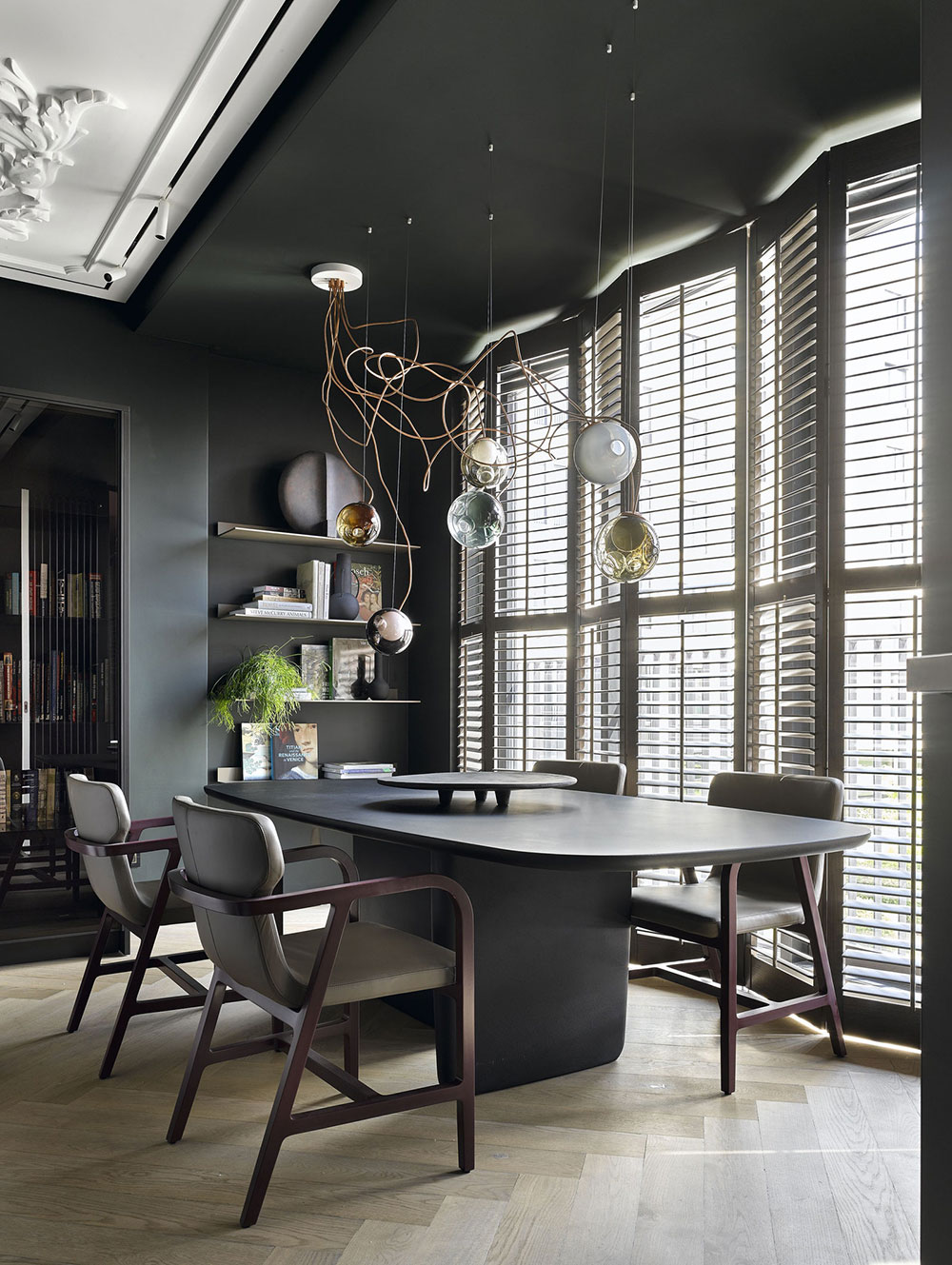 莫斯科 73㎡现代简约公寓 | 暗色调与灰泥的完美融合-4