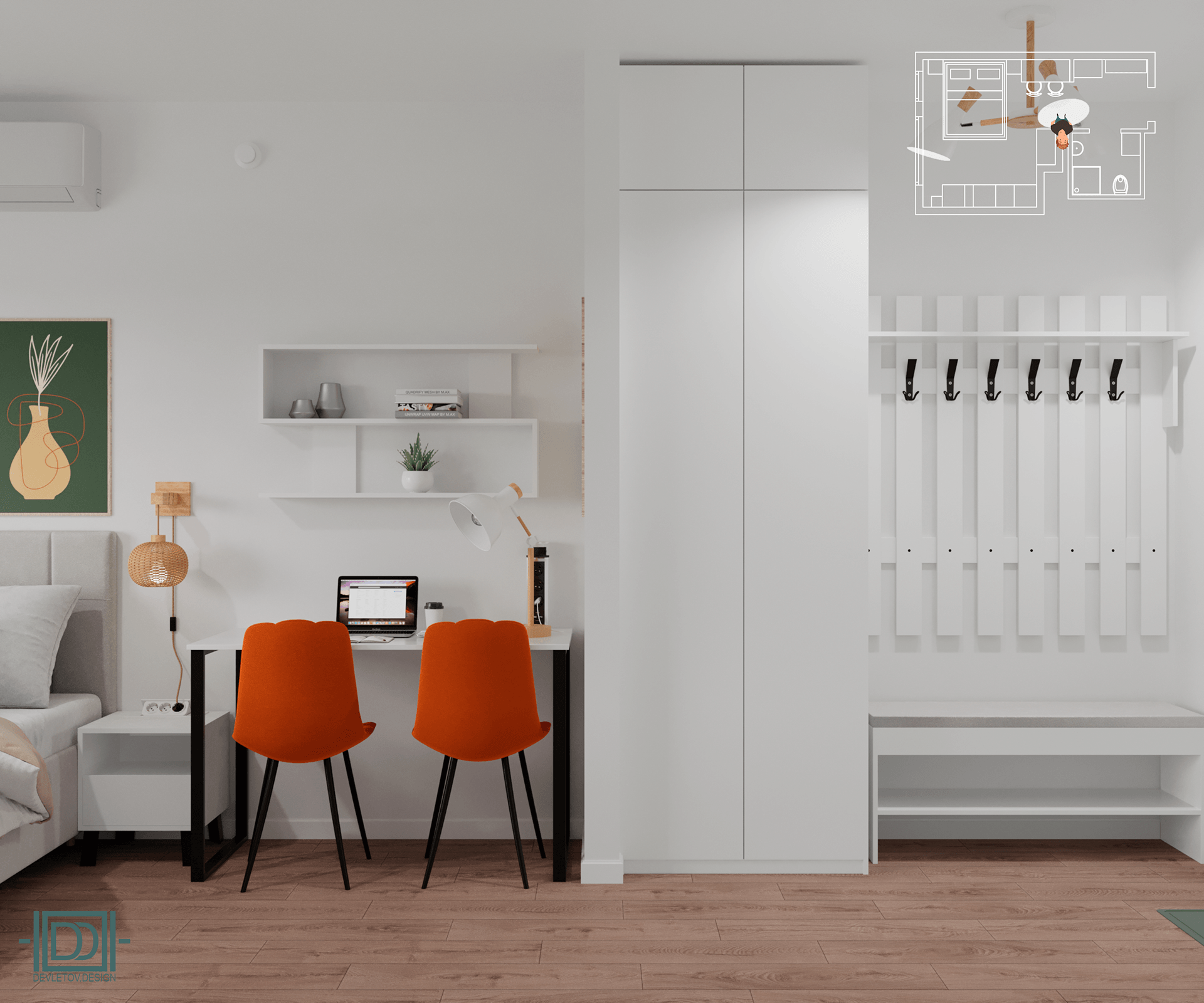 Студия во Внуково公寓短租装修项目-22