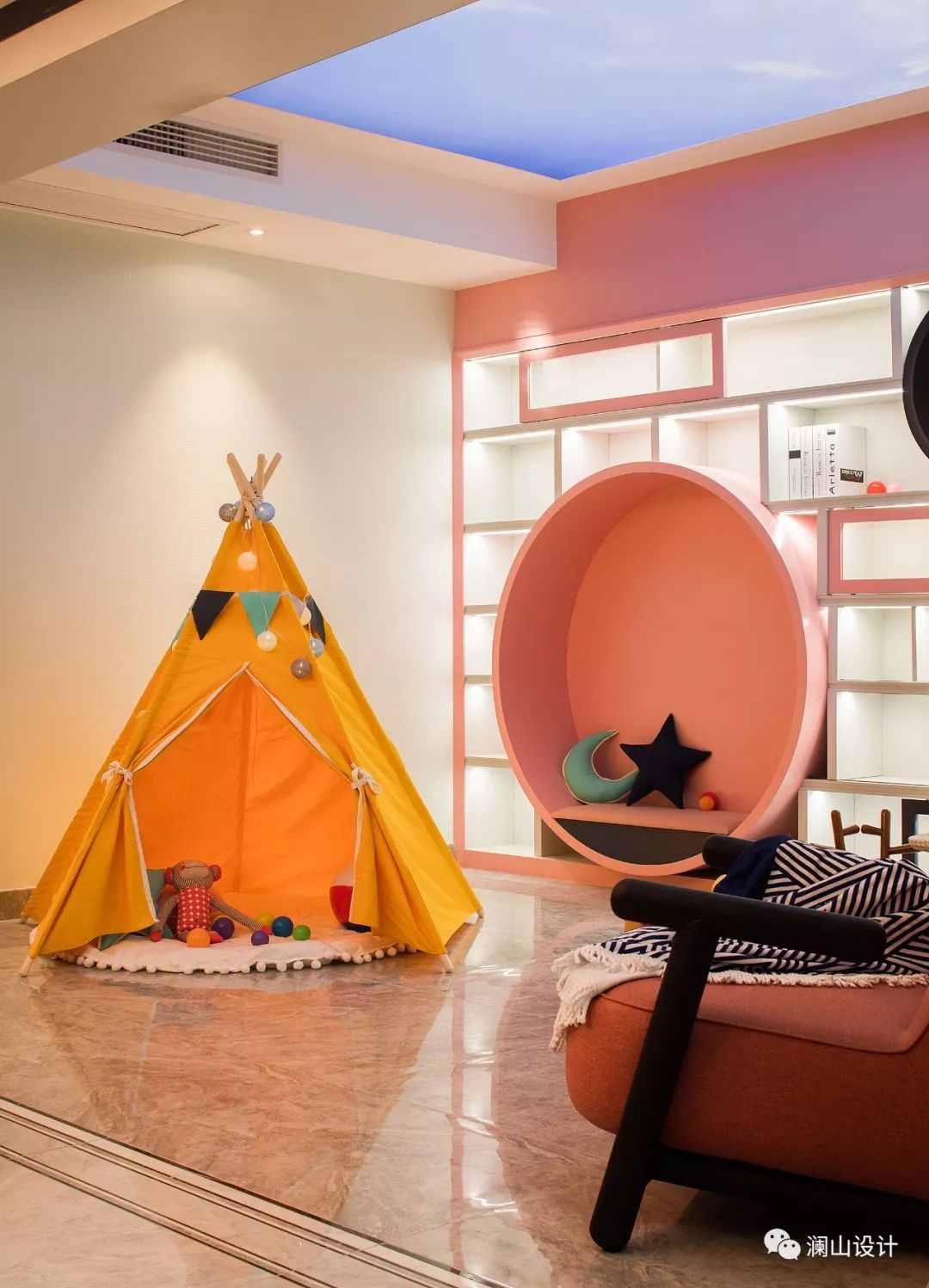 地下室华丽变身,蓝色魔力营造梦幻空间-55