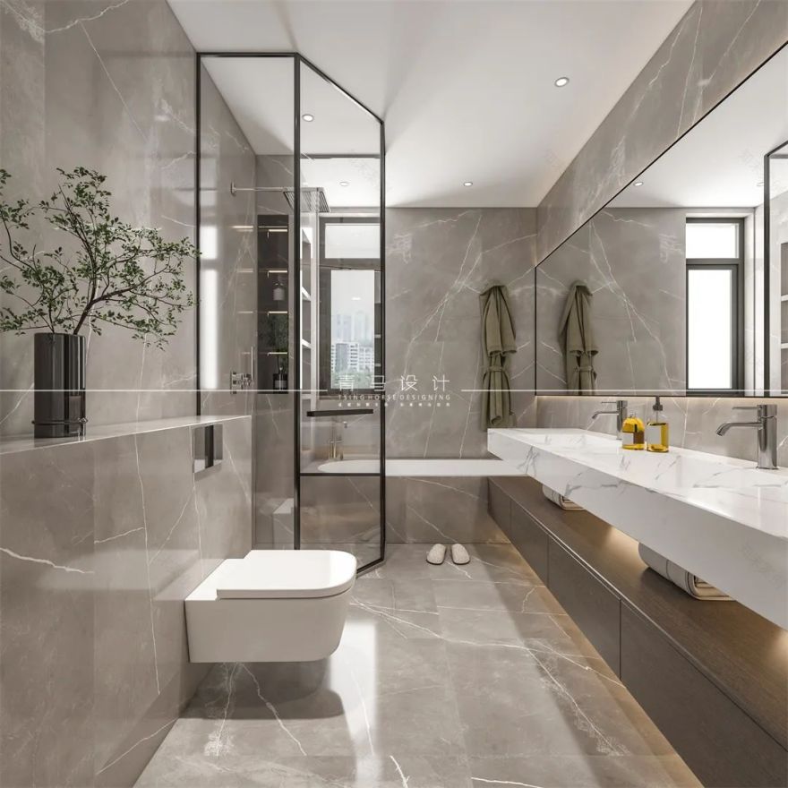 龙湖天钜上叠现代美式别墅丨青马别墅空间设计-67