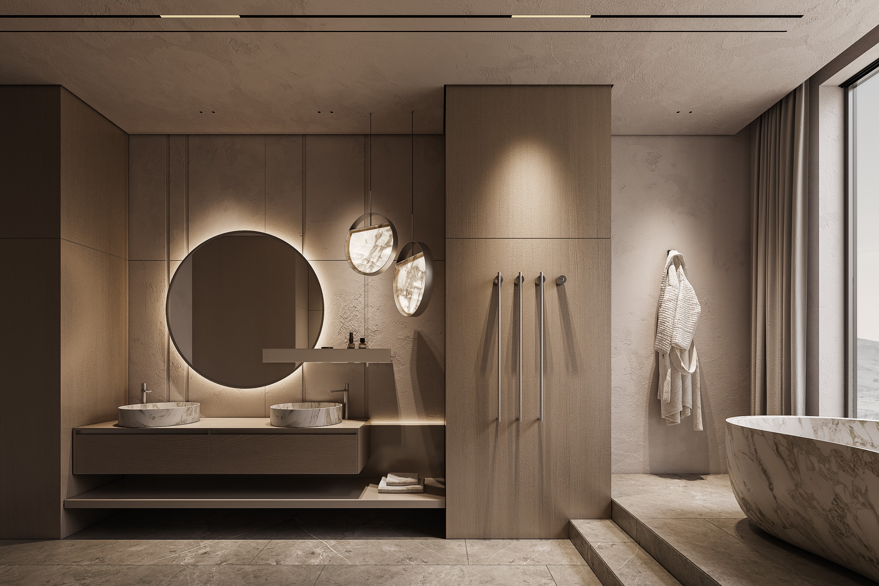 高级素色+木质风 别墅设计！-36