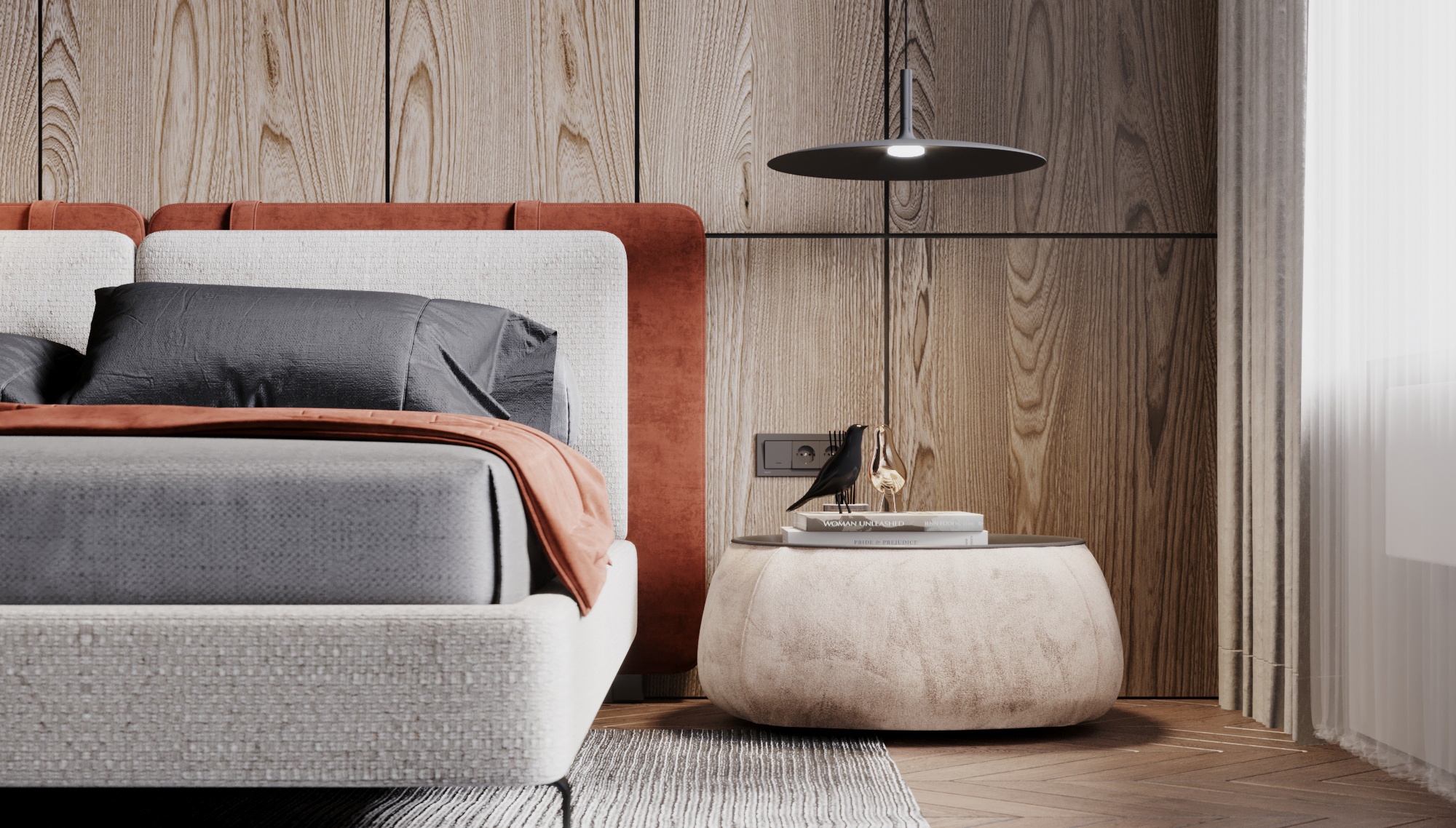 高级灰+橙色住宅设计-15