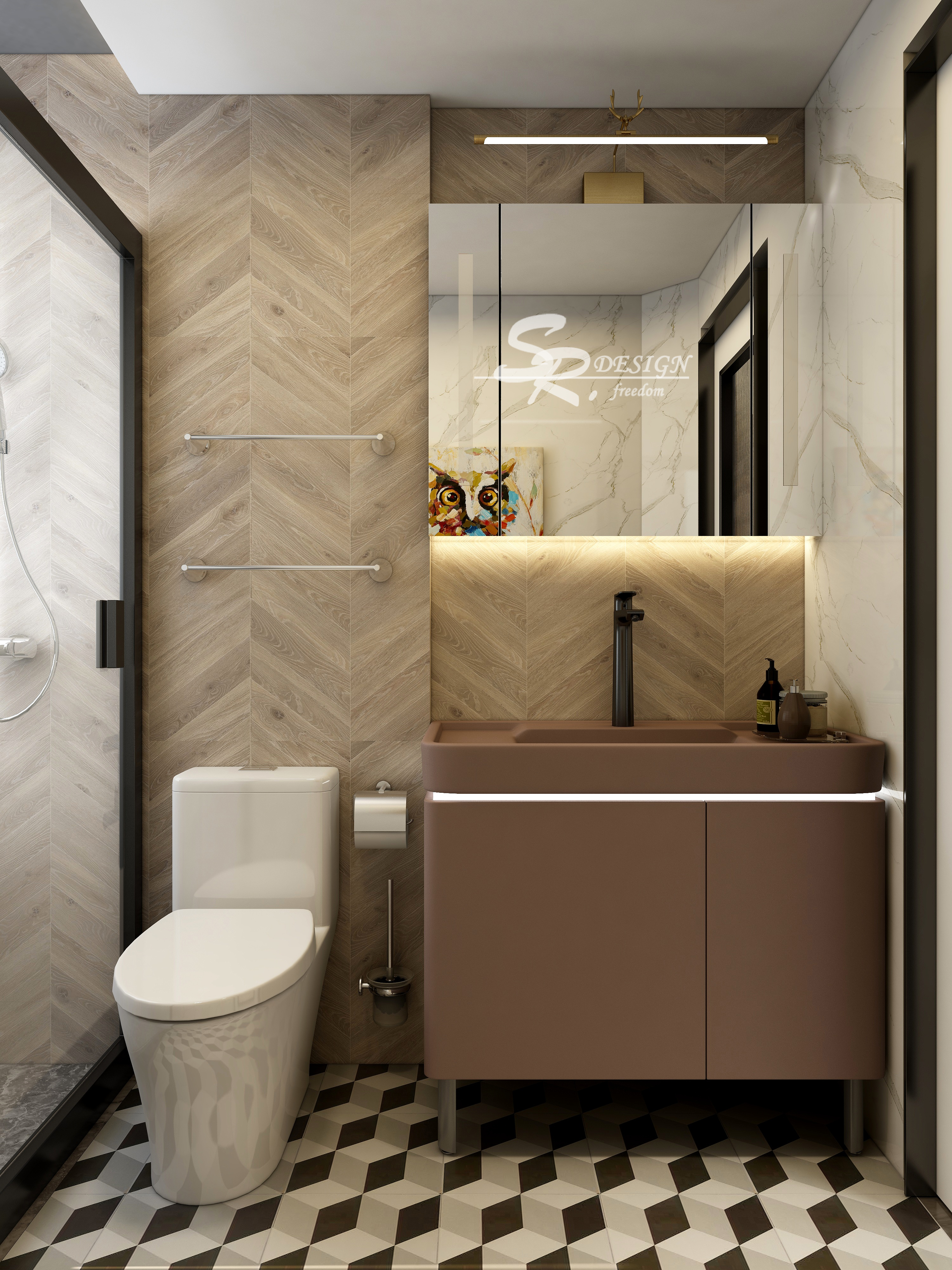 现代复古混搭风 · 96 平花繁设计样板间-39