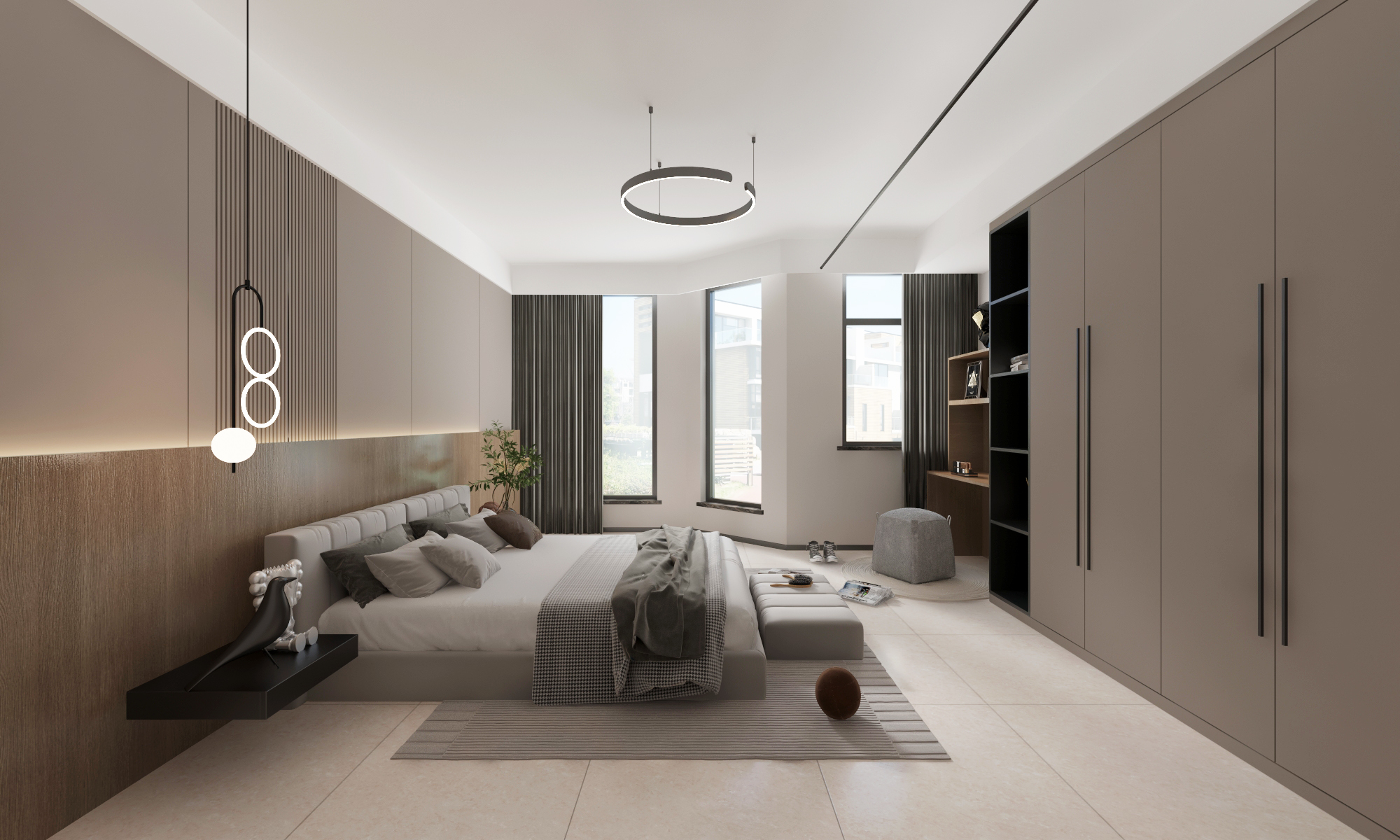 现代风格别墅//对比不强烈的简单的大空间-6