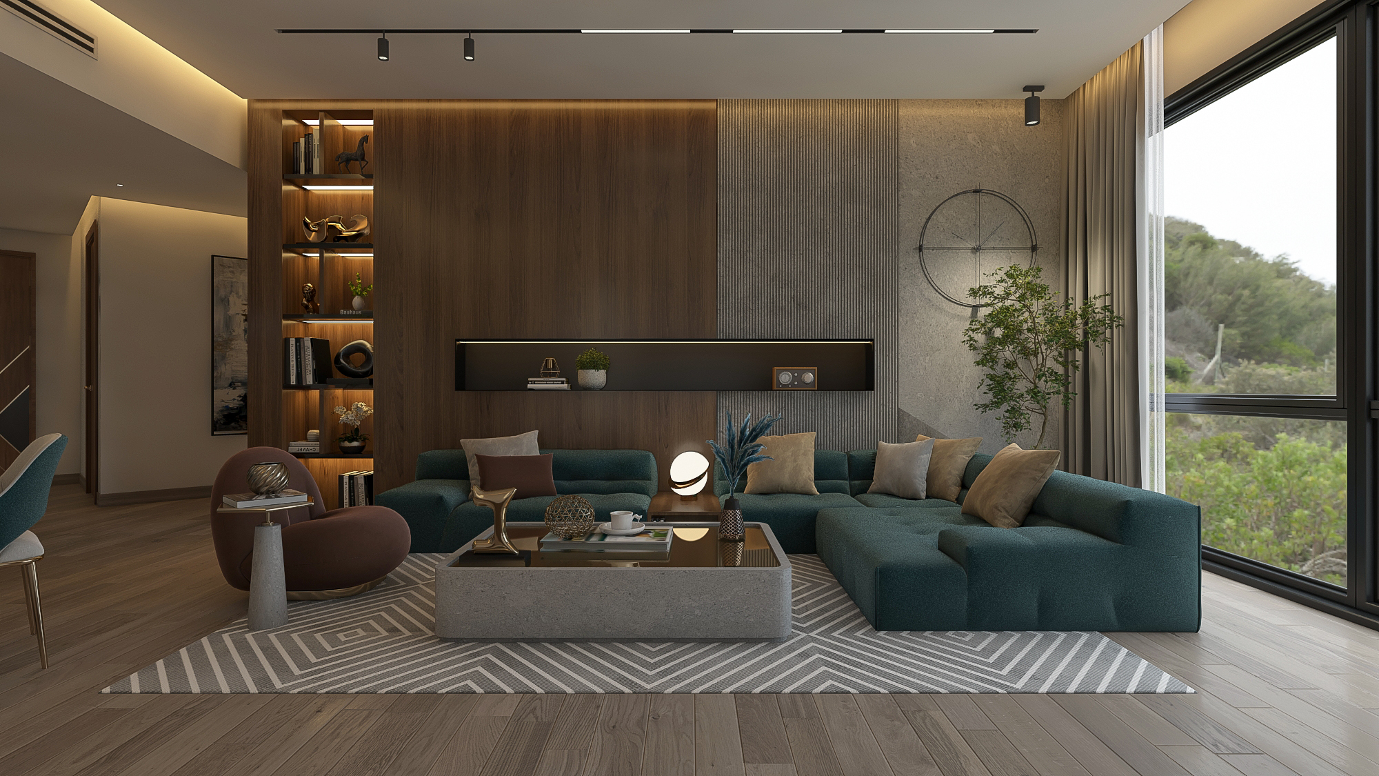 起居区和开放式厨房设计丨阿联酋迪拜-3