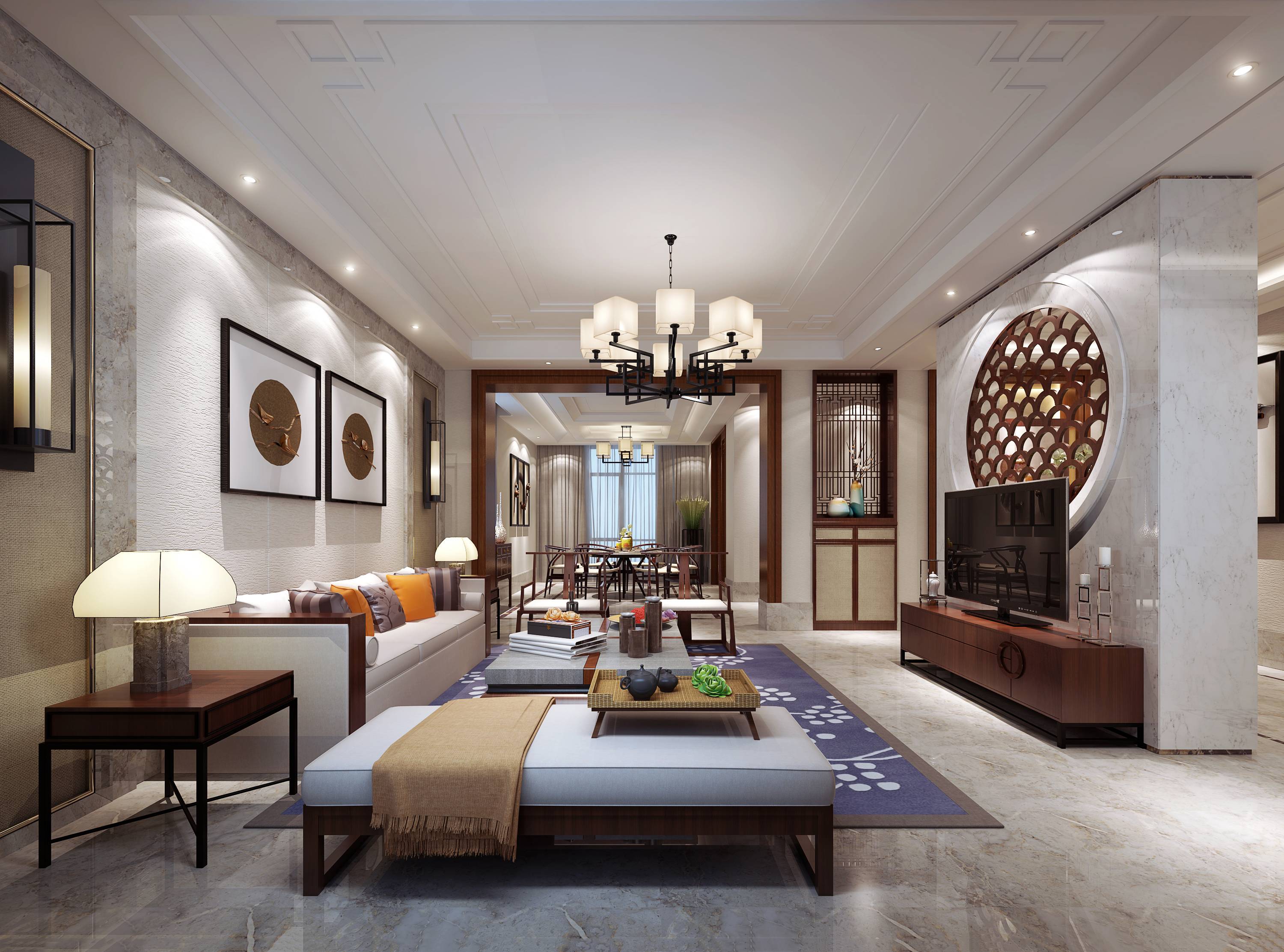 新中式 中式古典 奢华家装别墅样板房-9-18