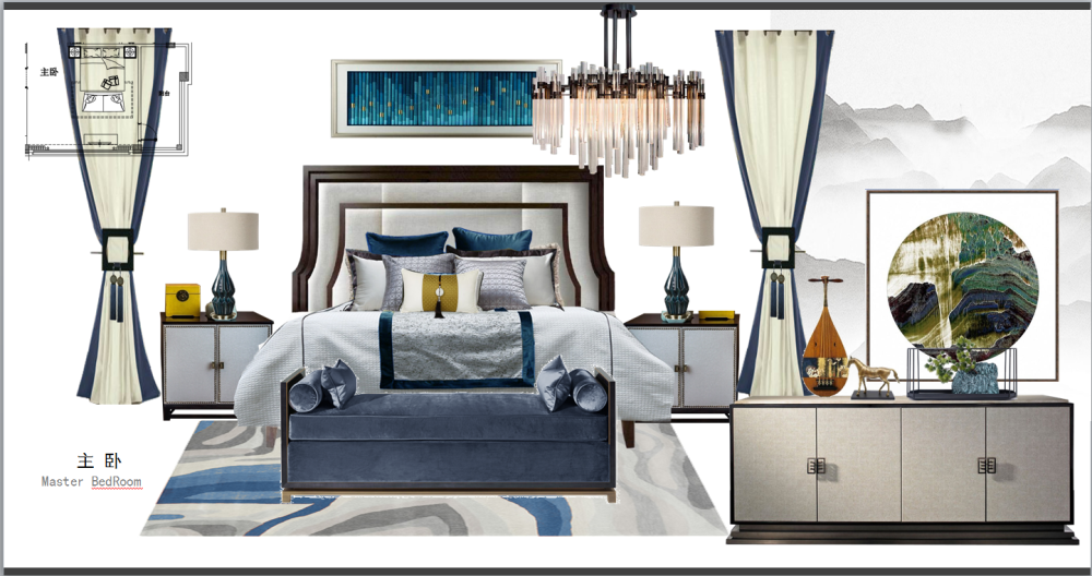 新中式样板房设计展示-6