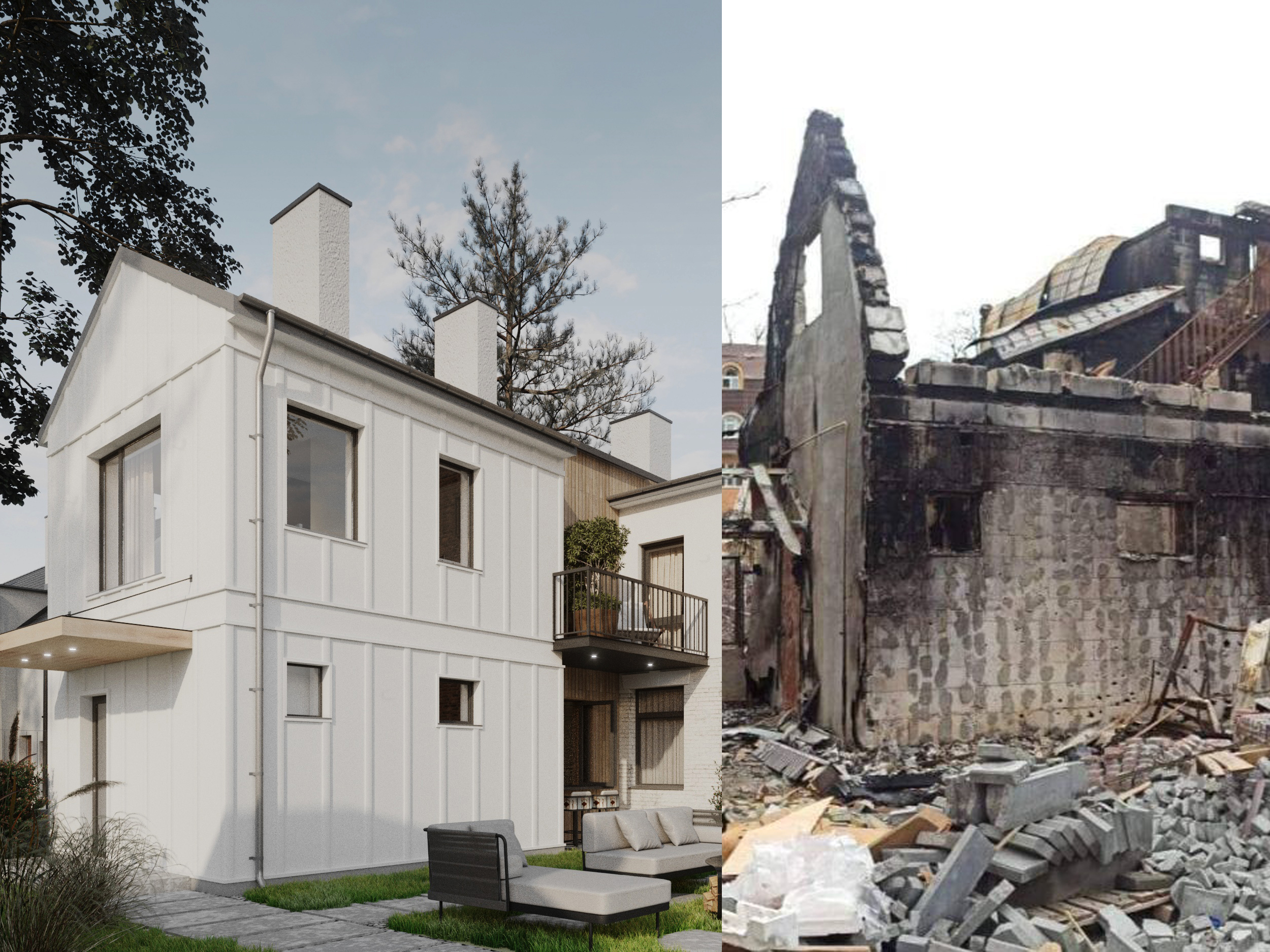Rebuild of House, Irpin, Ukraine-1