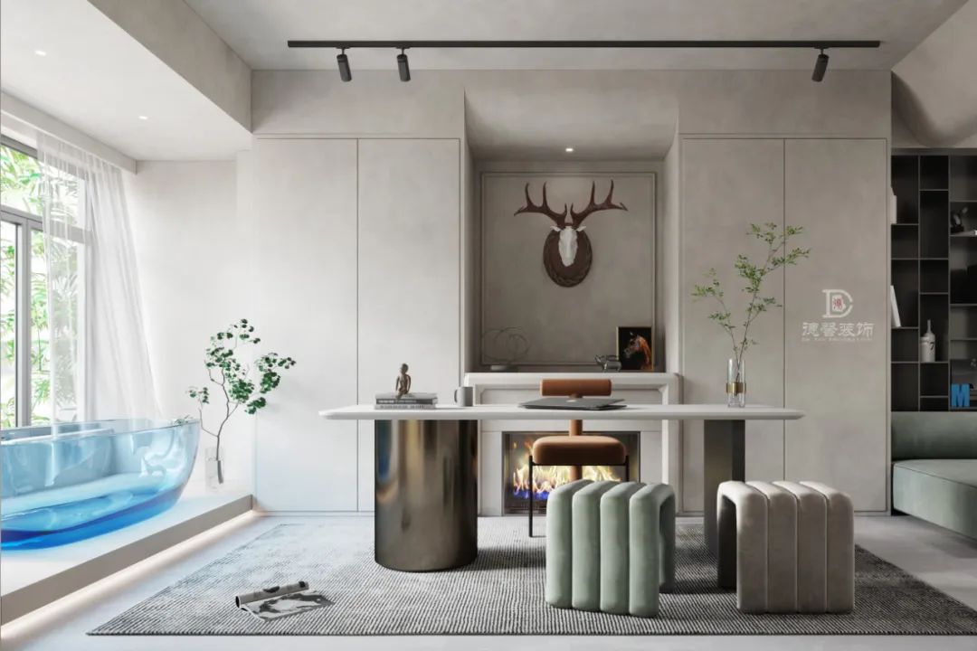 广州琶洲雅郡花园现代法式混搭别墅设计丨中国广州丨德馨装饰-32