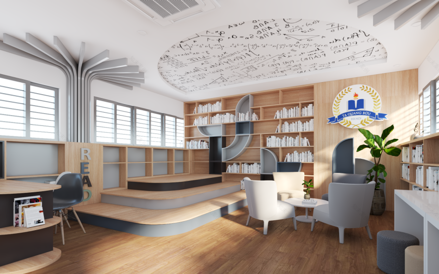 中学多媒体空间改图书馆项目丨越南河内-3